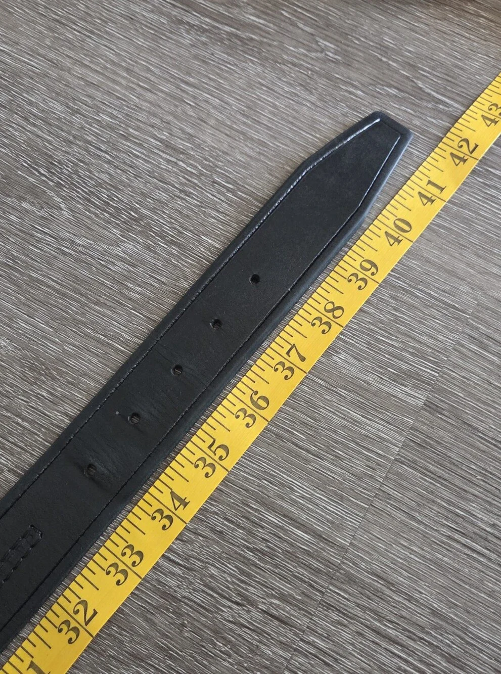 Vera Pelle Men's Black Leather Belt with Silver Buckle 42